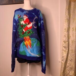 Christmas sweater with ringing🔔 +silver necklace